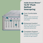 Beauty Sleep Dream Weaver 13.75" Plush Mattress | Beautyrest® Pocketed Coil® Technology | AllCool™ Gel Memory Foam | Contouring Pressure Relief | CertiPUR-US® Certified | 10-Year Limited Warranty | 100-Night Trial image 2