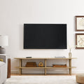 Torus Oval Wood TV Stand | Light Oak &amp; Walnut Finish Options | Oval TV Table | Wood Construction | Laminate Finish | 6 Wood Legs image 0