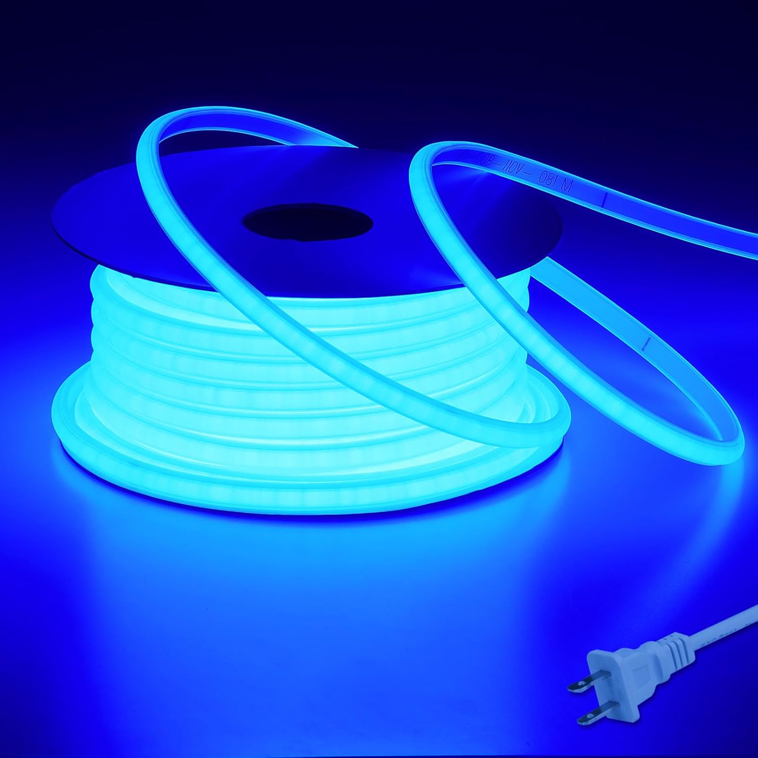 COB LED Rope Light AC 120V | 800lm Ultra Bright | IP65 Waterproof Cold-Resistant ETL Neon Strip | No Driver Tape Lighting for Home Commercial | Ice Blue image 0