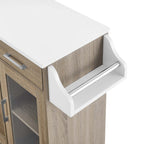 Culinary Kitchen Cart With Spice Rack | Rubberwood Top | Light Gray Natural, White Natural, Charcoal Natural &amp; Oak White Options image 7