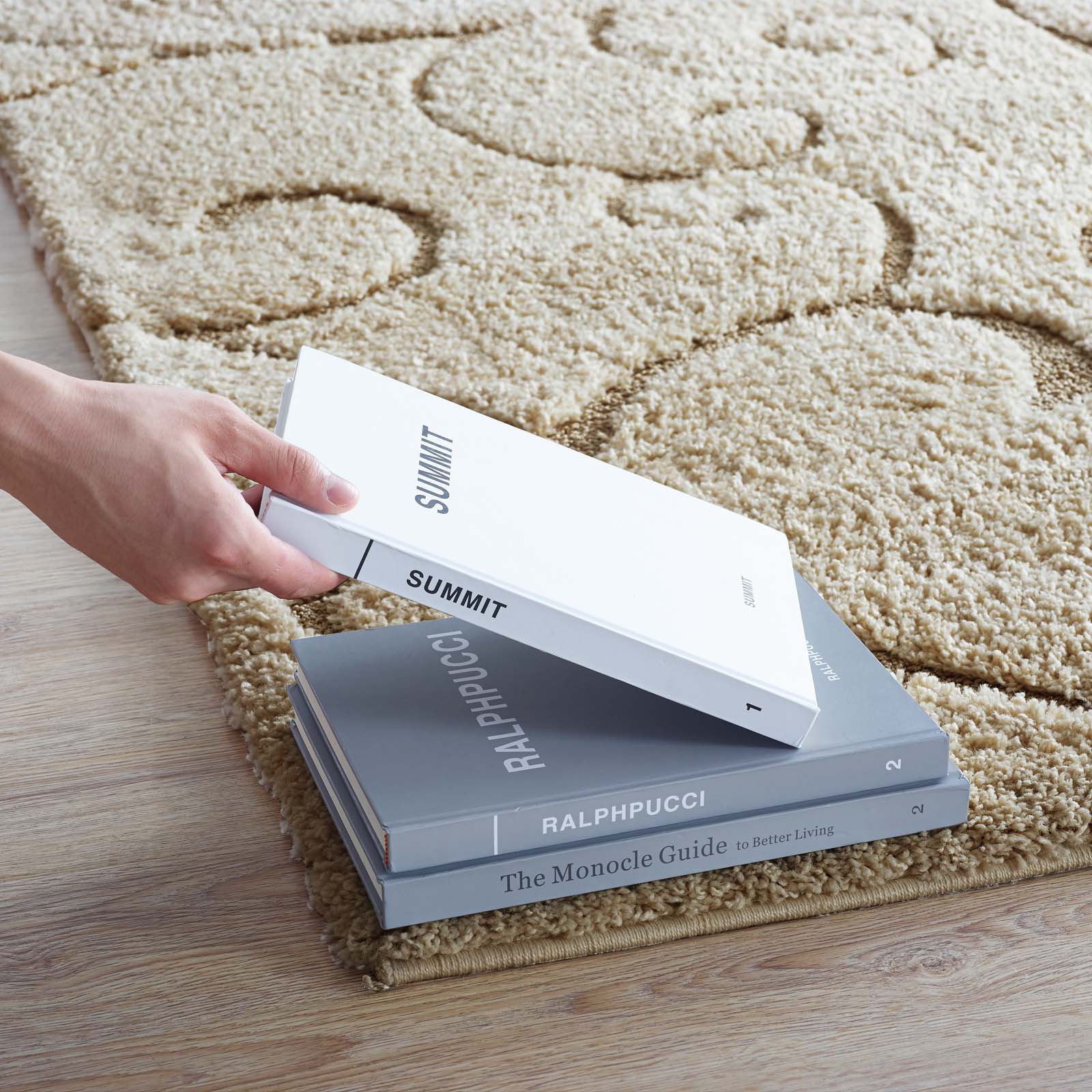 Jubilant Burgeon Scrolling Vine Shag 5x8 Area Rug | Creame and Beige | Shag Weave Of 1.18 Inches | Gripping Jute Fabric Underside | Soft High Density Polypropylene image 5