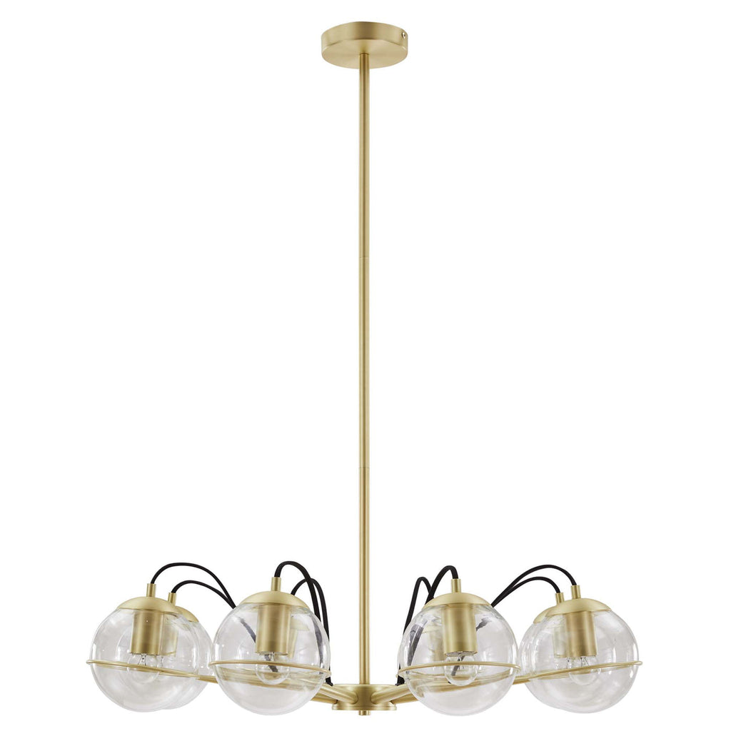 Hanna 8-Light Clear Gold Chandelier | Suspended Mount | Modern Style Chandelier image 5