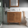 Bathroom Vanity With Sink | Natural White Color Option | 24" Or 36" Size Options | Birdie Series | Full Extension Drawer | Modern & Sleek  Design image 0