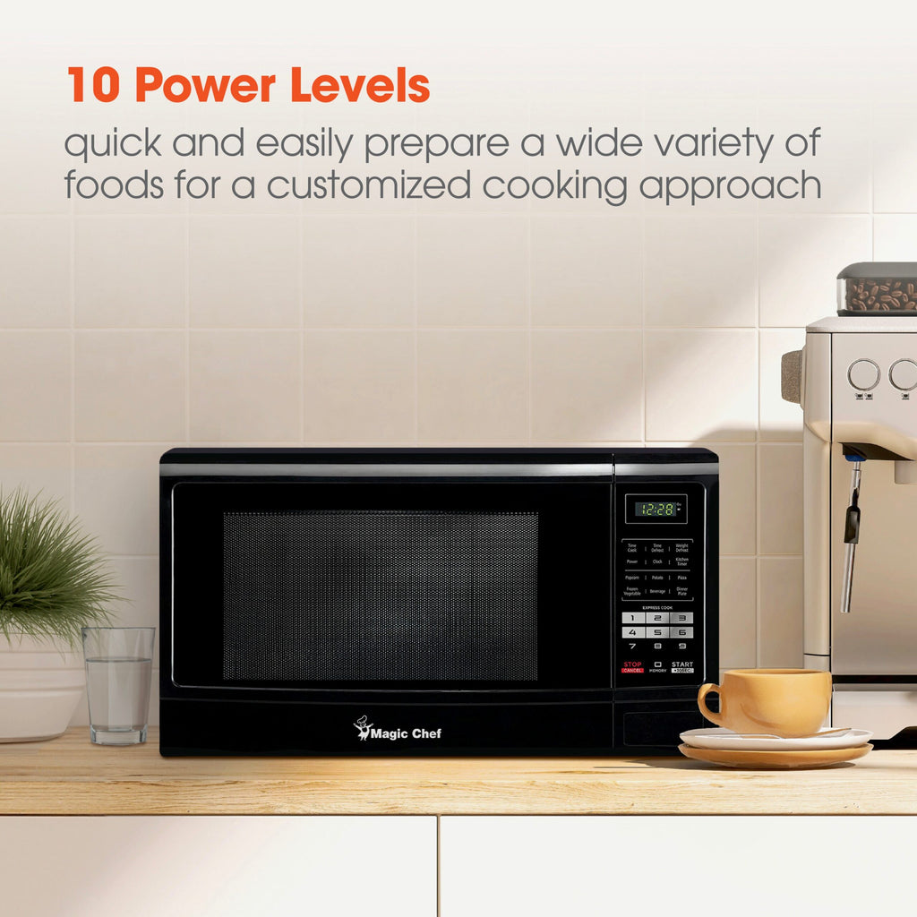 Magic Chef 1.6 Cu. Ft Countertop Microwave | 1100 Watt | Black Or White Color Options | Digital Display | 6 Auto Cooking Modes | Child Lock | 8 Years Warranty On Magnetron image 3