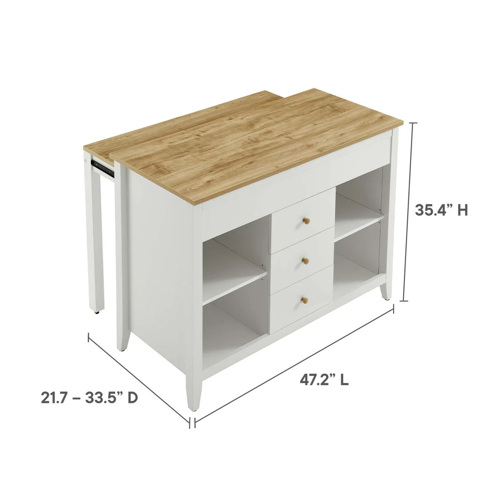 Oak White Farmstead Kitchen Island image 8