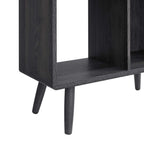 Transmit 5 Shelf Wood Grain Bookcase | Walnut, Charcoal &amp; Oak Color Options| Contemporary Three Tiered Bookcase | Smooth Wood Grain Laminate | Five Spacious Storage Units image 5