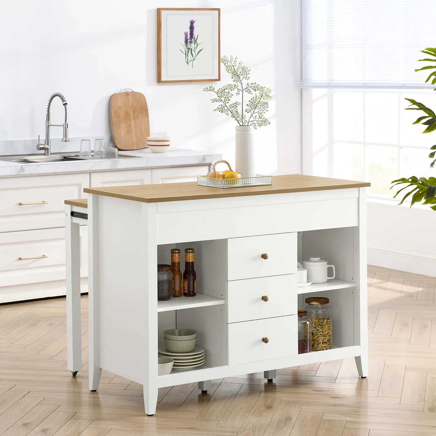 Oak White Farmstead Kitchen Island image 11