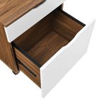 Envision Walnut White Wood Filing Cabinet image 4