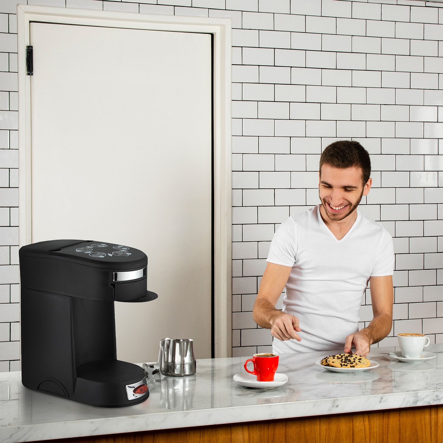 550 Watt 1 Cup Coffee Maker | Anti Drip & Automatic Shut Off For Safety & Convenience | Instant Brew | ETL Listed | Compact Coffee Maker | Pack Of 6 image 3