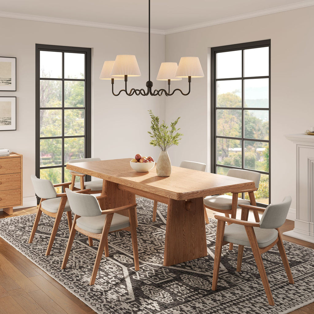 Wave Squiggle 4-Arm Pendant Light | Brass &amp; Black Color Options | Ideal for Living Space, Bedroom, Kitchen, Dining room, Bathroom, Or Office image 4