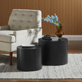 Amani Black Round Nesting Coffee Table Set of 2 image 0