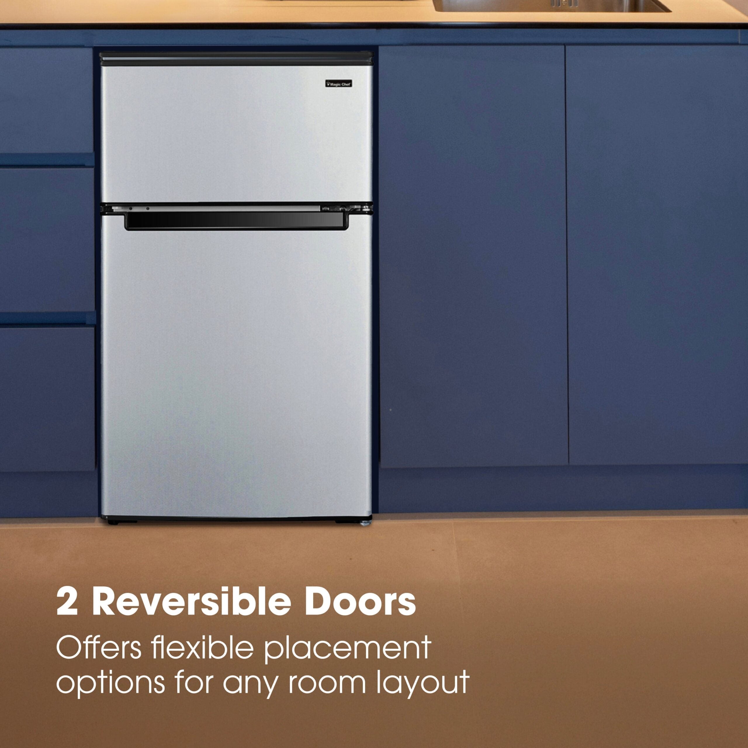 Magic Chef 3.1 Cu Ft 2 Door Manual Defrost Refrigerator | Stainless Look | Energy Star Qualified | 5 Year Warranty On Compressor | Door Storage | 2 Reversible Door image 10