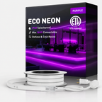 Purple LED Neon Rope Light – Dotless, Dimmable, IP65, ETL Listed