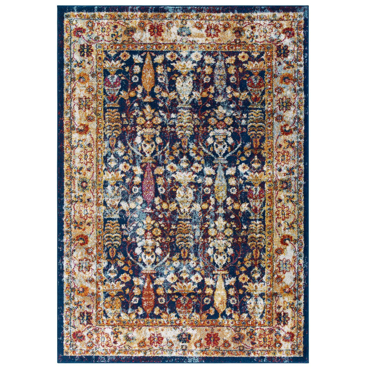 Antique Floral Design | Area Rug | Vintage Floral Lattice Rug in 8 FT X 10 FT And 5 FT X 8 FT | With Rubber Gripping Underside image 0