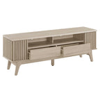 Eudora 60" TV Stand | Oak &amp; Walnut Finish Options | Modern TV Stand | Hinged Corner Doors | Full-Glide Drawers | Particleboard and MDF Construction | Non-Marking Foot Pads image 8