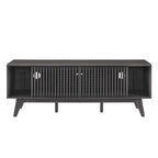 Iterate 59" TV Stand | Charcoal &amp; Walnut Finish Options | Contemporary TV Stand | Particleboard Construction | Wood Grain Laminate | Cable Management Holes | Slatted Sliding Doors image 5