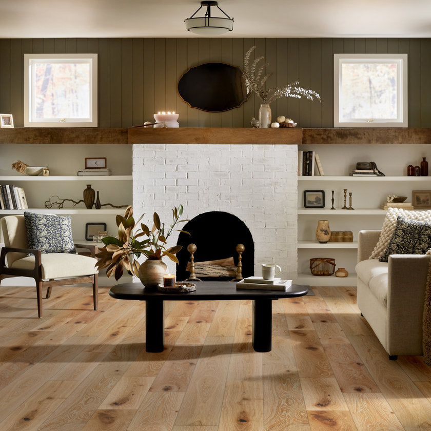 Expressions Hardwood | The Gallery Collection | Poetry Shade | White Oak | Real Hardwood | 4 mm Veneer Thickness | 23.31 Sq. Ft. Per Carton | Wire Brushed Texture image 0