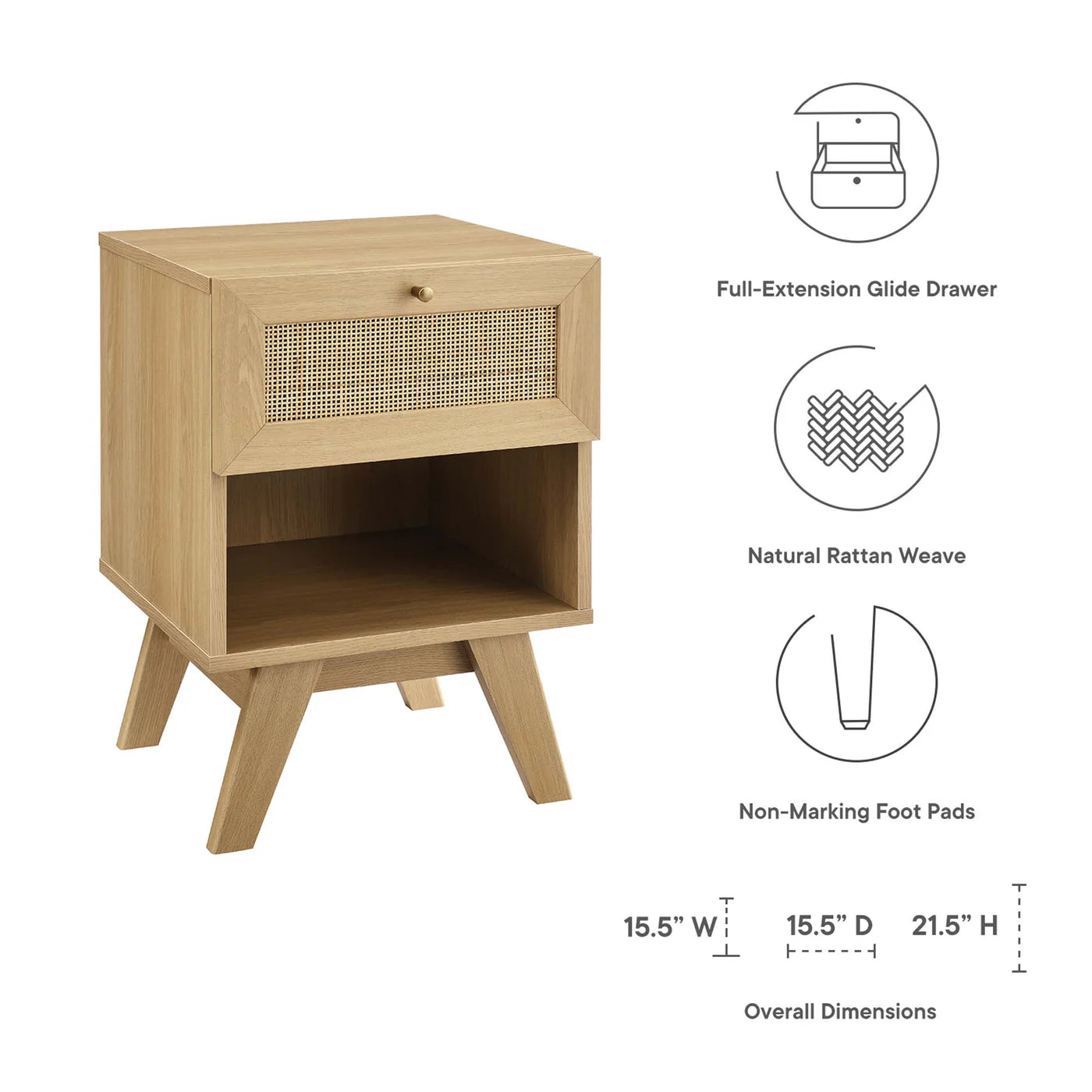 Soma Nightstand with Single Drawer image 6