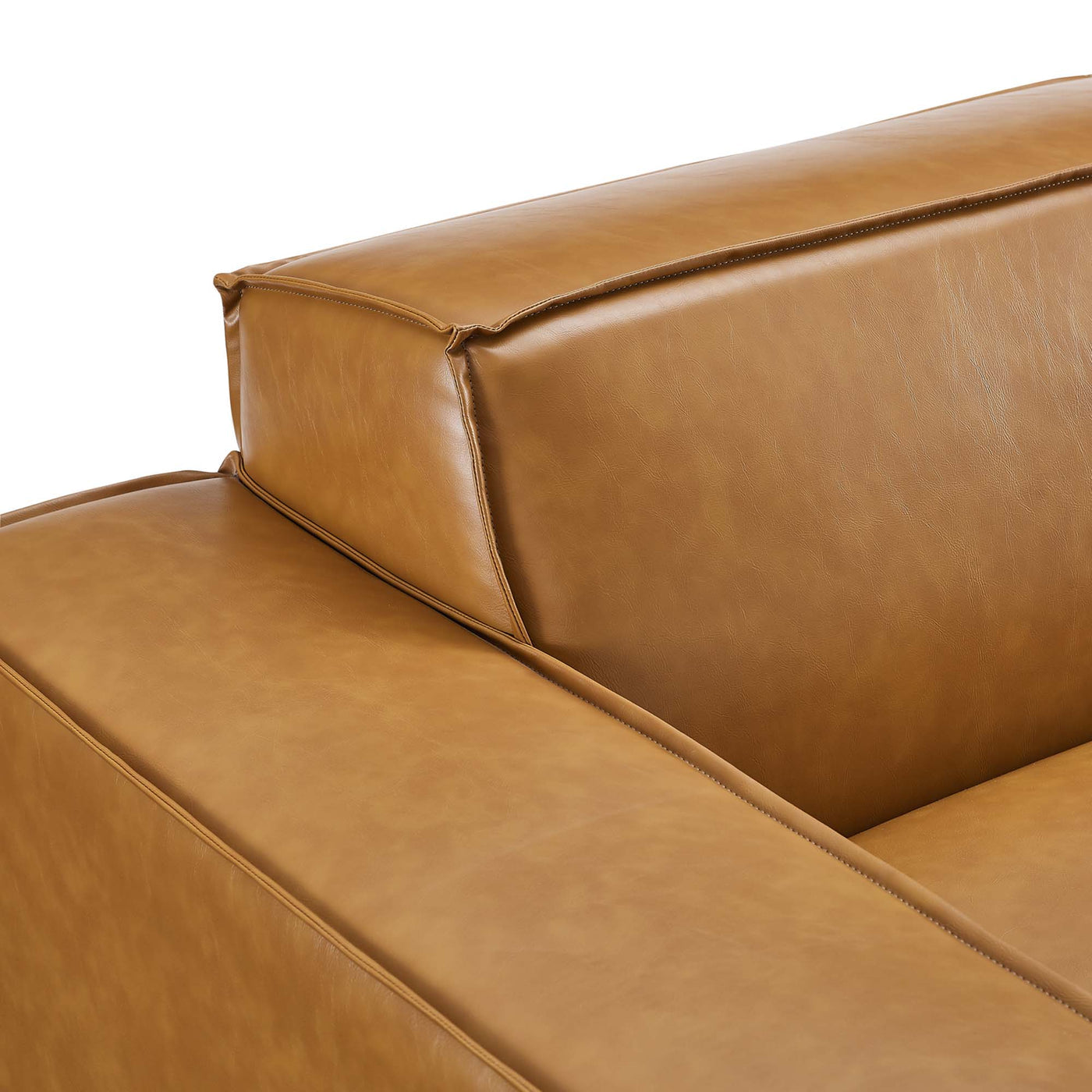 Restore 4-Piece Tan Vegan Leather Sectional Sofa image 8
