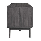 Iterate 59" TV Stand | Charcoal &amp; Walnut Finish Options | Contemporary TV Stand | Particleboard Construction | Wood Grain Laminate | Cable Management Holes | Slatted Sliding Doors image 8