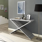 Press Stainless Steel Console Table in Silver image 0