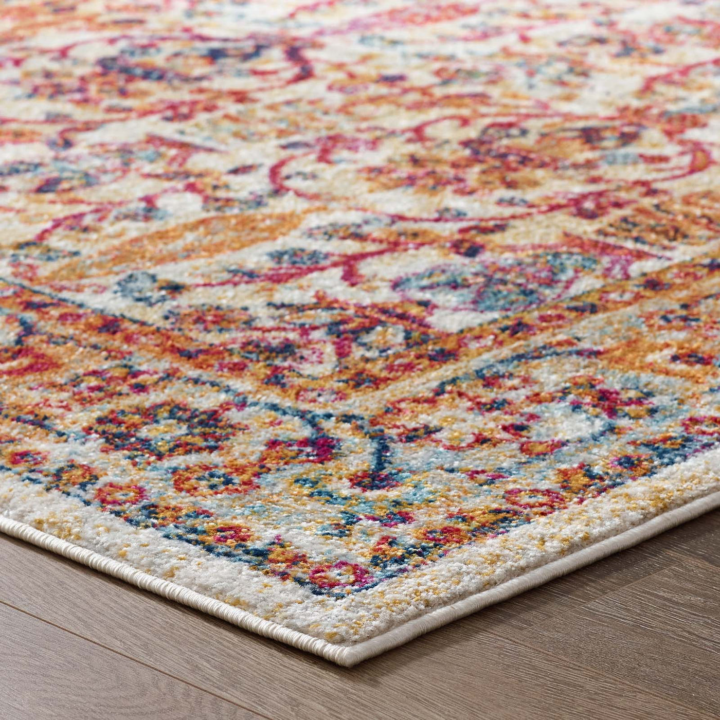 Antique Floral Design | Area Rug | Vintage Floral Lattice Rug in 8 FT X 10 FT And 5 FT X 8 FT | With Rubber Gripping Underside image 15