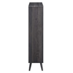 Transmit 5 Shelf Wood Grain Bookcase | Walnut, Charcoal &amp; Oak Color Options| Contemporary Three Tiered Bookcase | Smooth Wood Grain Laminate | Five Spacious Storage Units image 2