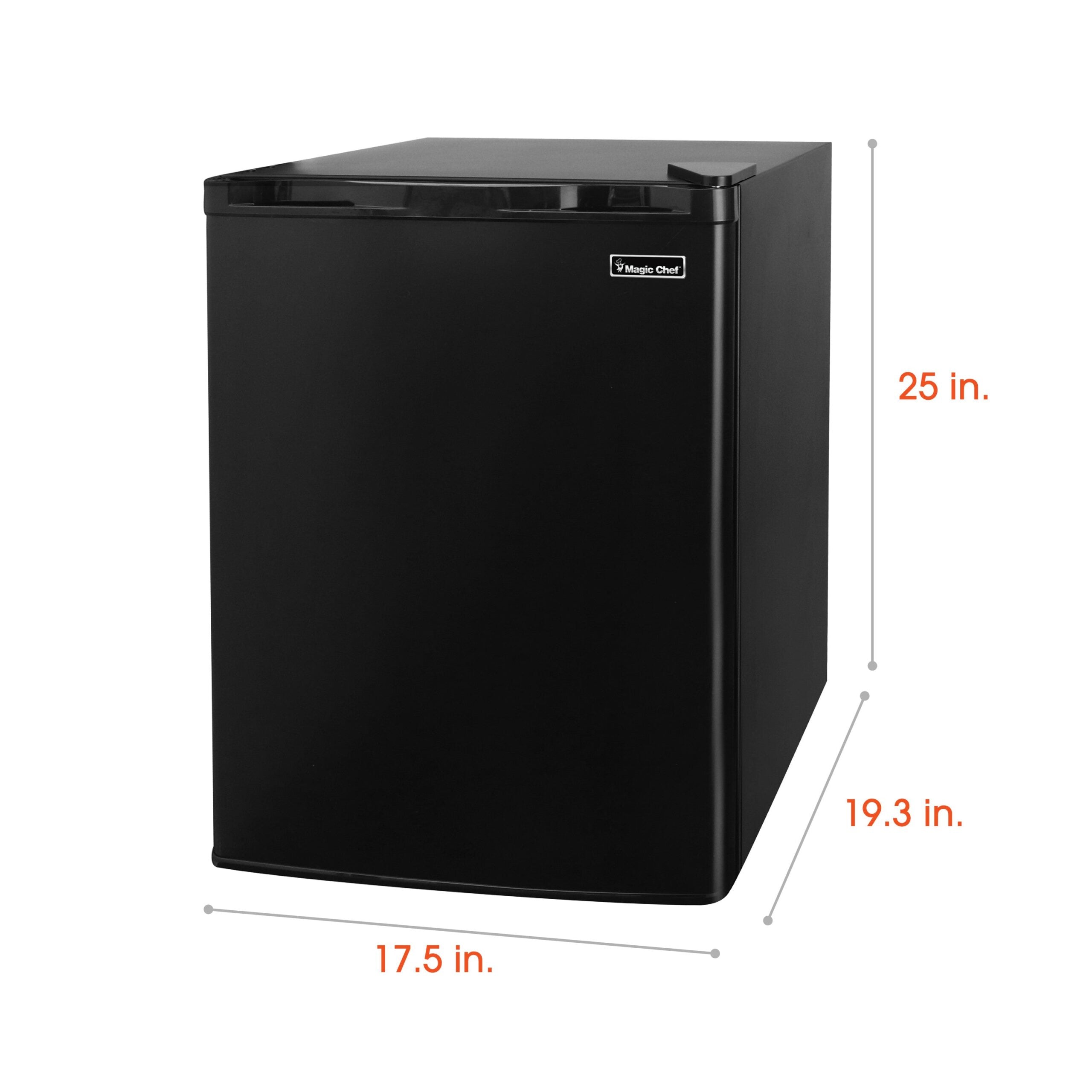 Magic Chef 2.6 Cu Ft Mini Fridge in Black Without Freezer | Energy Star Qualified | Black | 5 Year Warranty On Compressor | 2 Glass Shelves  | Reversible Door | Easy Installation image 3