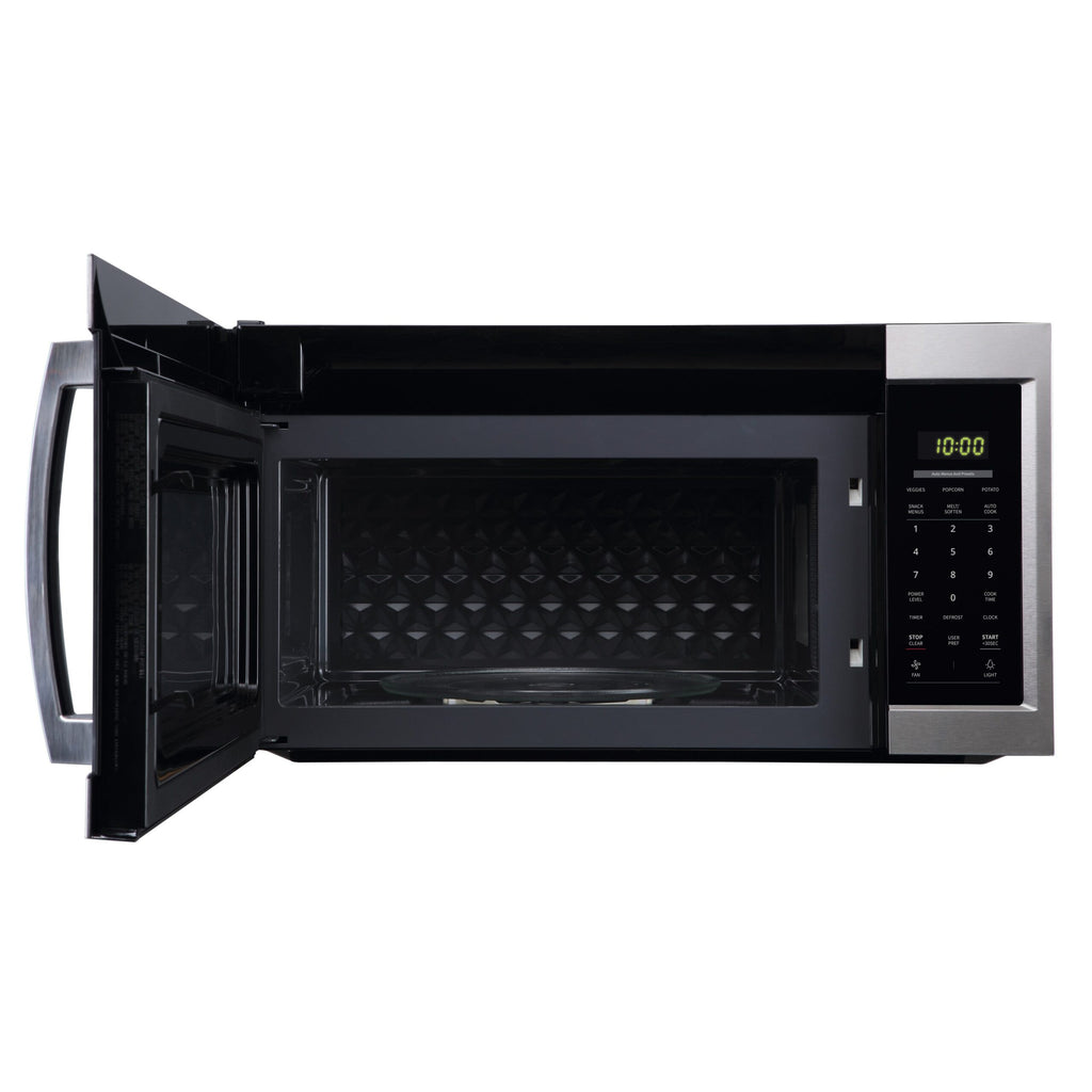 Magic Chef 1.7 Cu. Ft Over-The-Range (OTR) Microwave With Sensor | 1000 Watt | Stainless Steel | 6 Auto Cooking Modes | Hood Light | Auto Defrost Modes | 10 Power Levels image 3