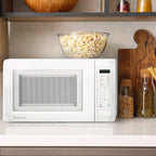 Magic Chef 0.7 Cu. Ft Countertop Microwave | 700 Watt | White Color | Digital Display | 6 Auto Cooking Modes | Child Lock | Auto Defrost Modes | 10 Power Levels image 1