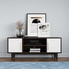 Daxton 43" TV Stand in White and Cappuccino image 0