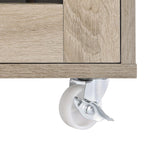Culinary Kitchen Cart With Towel Bar | Rubberwood Top | Light Gray Natural, White Natural, Charcoal Natural &amp; Oak White Options image 10