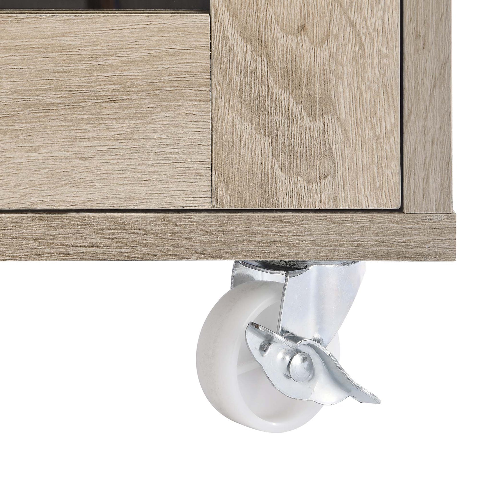 Culinary Kitchen Cart With Towel Bar | Rubberwood Top | Light Gray Natural, White Natural, Charcoal Natural &amp; Oak White Options image 10