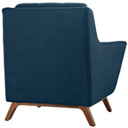 Modern Upholstered Armchair – Comfy Fabric Chair with Tapered Wood Legs. image 3
