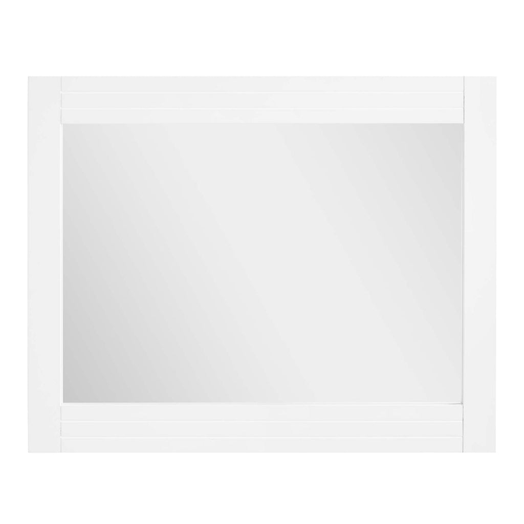40" Dakota White Mirror | Framed Mirror For Vanities &amp; Living Spaces | Contemporary Design With Mid Century Style image 3