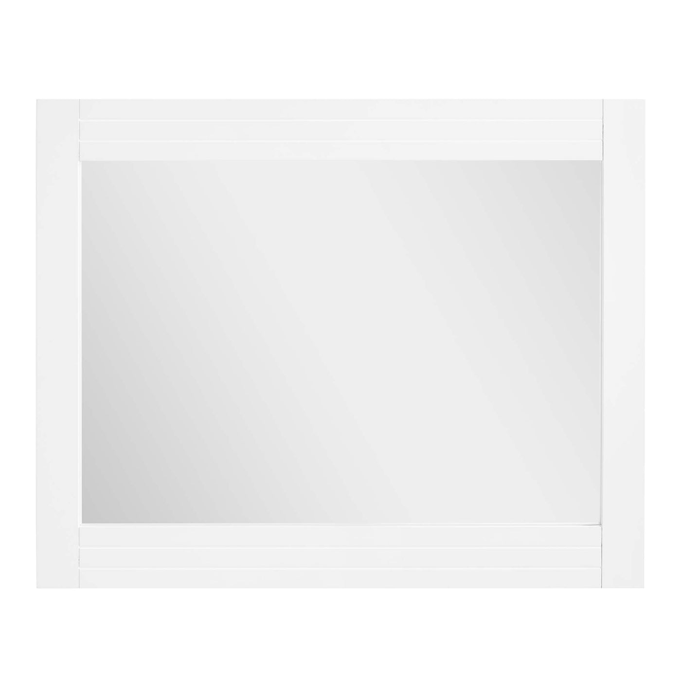 40" Dakota White Mirror | Framed Mirror For Vanities &amp; Living Spaces | Contemporary Design With Mid Century Style image 3