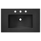 Bathroom Sink | Cayman Series | 18" / 24"/ 30" / 36" / 48" Single / 48" Double Sizes | Modern Design | Durable Ceramic Build | 8-Inch Centerset Faucet Holes | Built-In Countertop | Rectangular Basin Design image 3