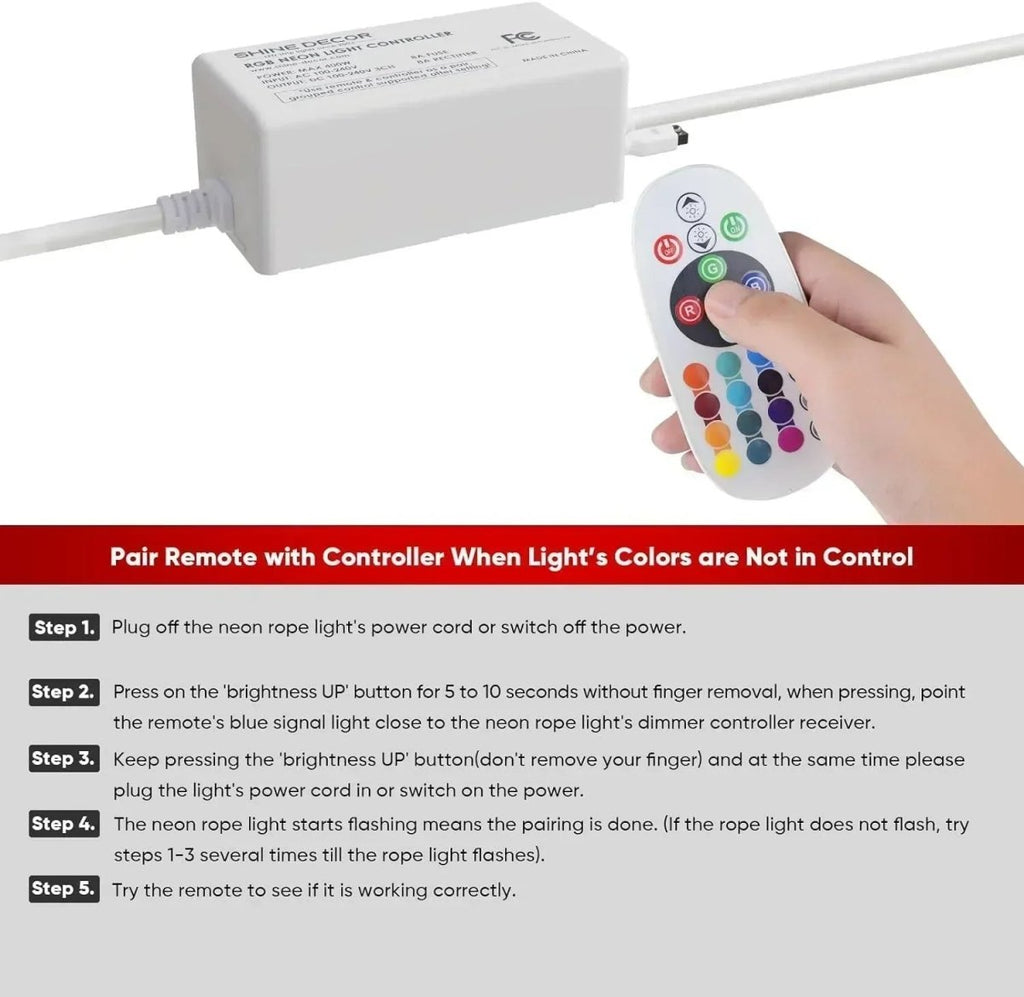 Extra Controller Pack for 110V 10x20mm RGB Neon Light-Eco RGB Neon