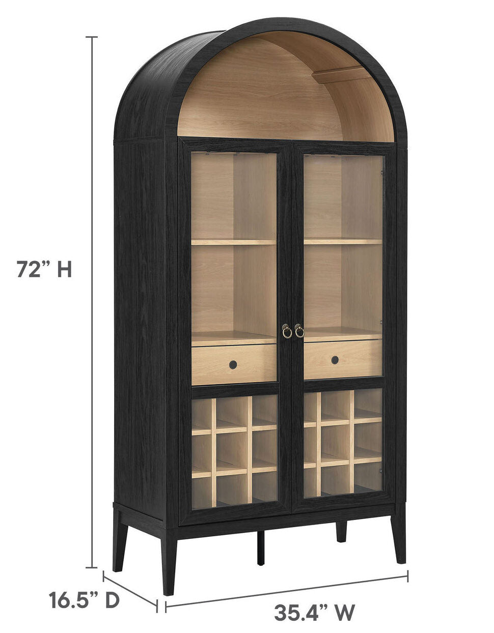 Nolan Arched Bar Cabinet in Black image 3
