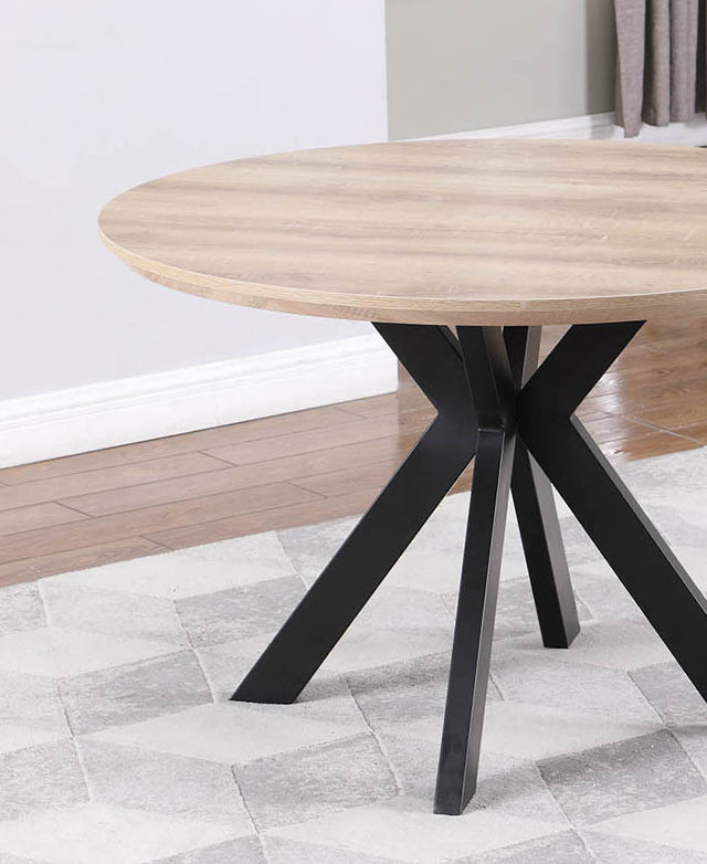 Black Crossroads Round Wood Coffee Table image 3