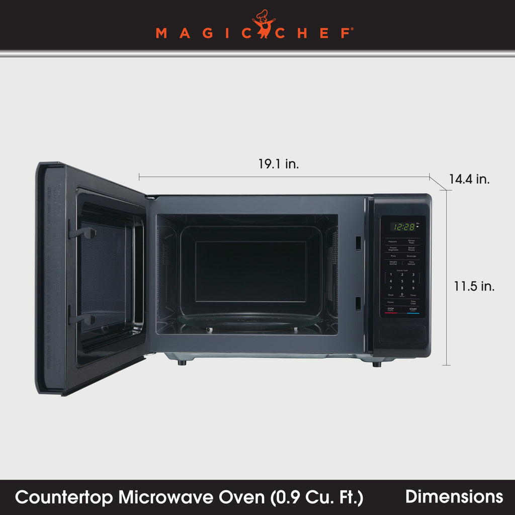 Magic Chef 0.9 Cu. Ft Countertop Microwave | 900 Watt | Black | 6 Auto Cooking Modes | Child Lock | Digital Display | 10 Power Levels |  8 Years Warranty On Magnetron image 8