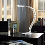 Inspect White Table Lamp | Curved Design | Modern Elegant Look | Pack Of 2 image 4