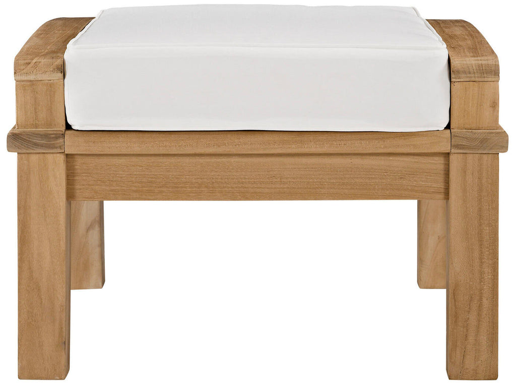 Marina Teak Ottoman for Outdoor Patio in Natural Gray image 2