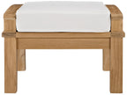 Marina Teak Ottoman for Outdoor Patio in Natural Gray image 2