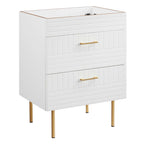 24" Bathroom Vanity Cabinet (Sink Basin Not Included) | Daybreak Series | Green, Light Gray & White Color Options | Full-Extension Drawers | Rubberwood, MDF, Particleboard Construction | Gold Metal Legs image 8