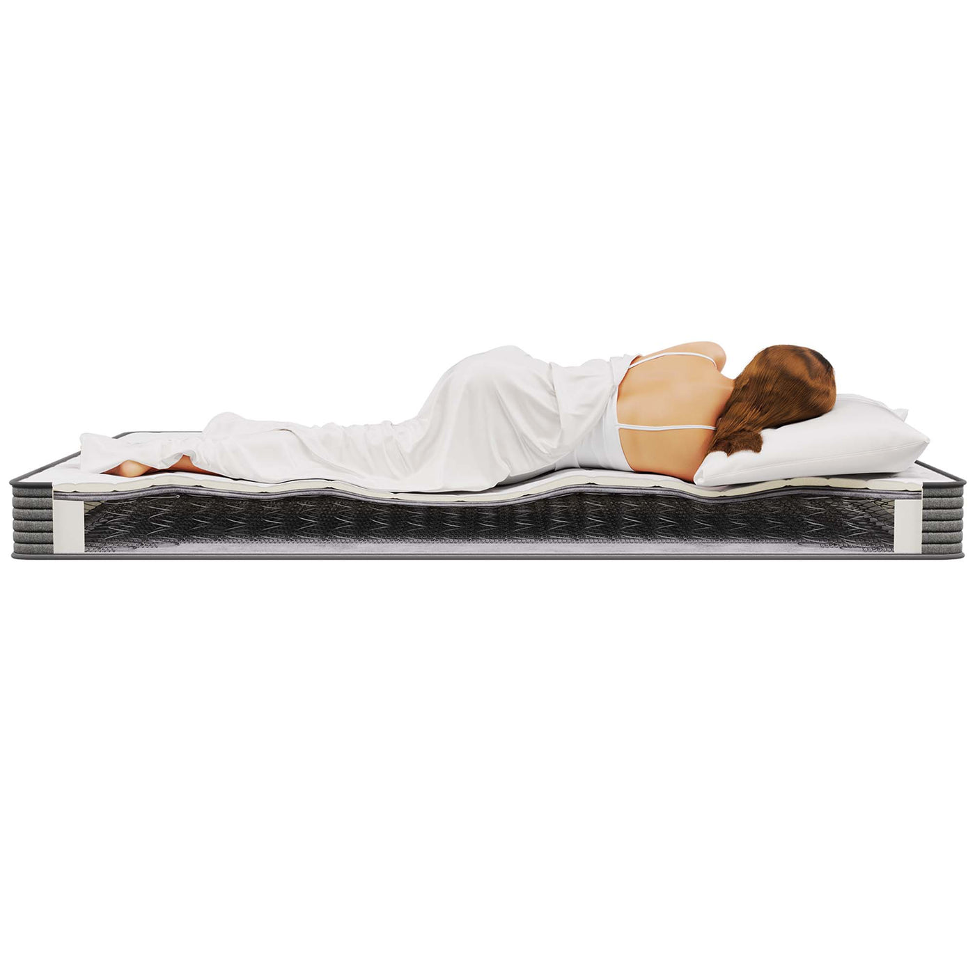 8" Queen Size Mattress | 7.2" Bonnell Coil System | Robust Support With 0.4" Plush Cushioning Foam Layer | Pack of 2 image 5