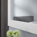 40" Dakota White Mirror | Framed Mirror For Vanities &amp; Living Spaces | Contemporary Design With Mid Century Style image 5