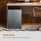 Magic Chef 4.4 Cu Ft Mini Fridge In Stainless Steel Look without Freezer | Energy Star Qualified | 5 Year Warranty On Compressor | 3 Glass Shelves  | Reversible Door | Easy Installation image 9