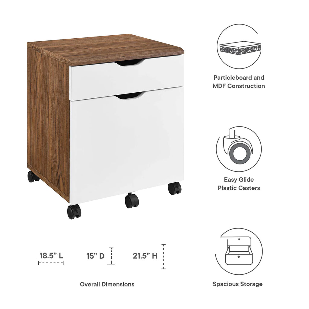 Envision Walnut White Wood Filing Cabinet image 7