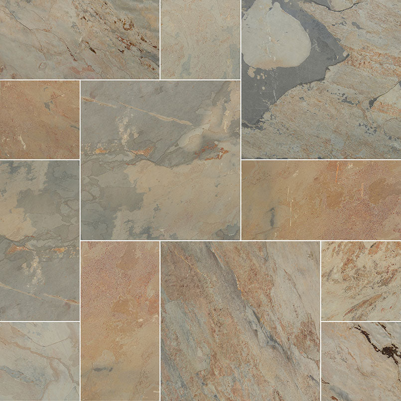 Autumn Ashler Pat-3-Gauged Mosaic Tile | Wall Tile &amp; Backsplash Tile | Marble | Greenguard Gold, USGBC/LEED | 10 Pieces Per Box image 0